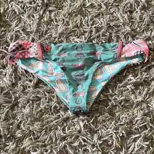 Maki Colorful Bikini Bottoms with Heart and Horseshoe Print reversible size smal